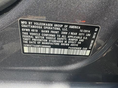 Used 2015 Volkswagen Passat 1.8T Wolfsburg Edition image 14