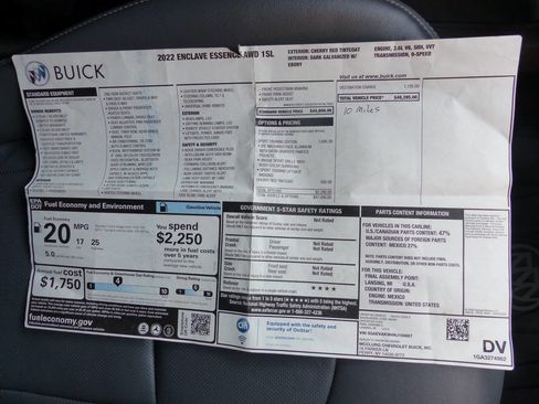 Used 2022 Buick Enclave Essence w/ Sport Touring Edition image 41