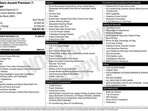 Used 2021 Subaru Ascent Premium w/ Convenience Package image 5