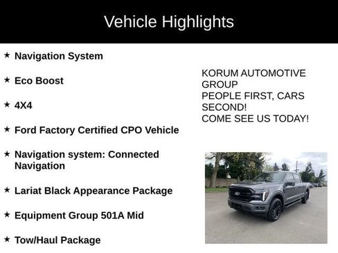 Certified 2025 Ford F150 Lariat w/ FX4 Off-Road Package AWD/4WD image 4