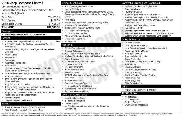 Used 2026 Jeep Compass Limited AWD/4WD image 24