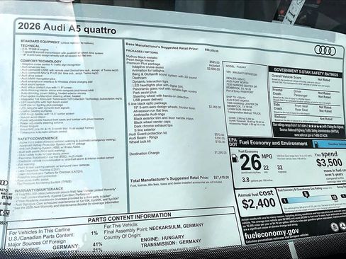 New 2026 Audi A5 2.0T Premium Plus AWD/4WD image 19