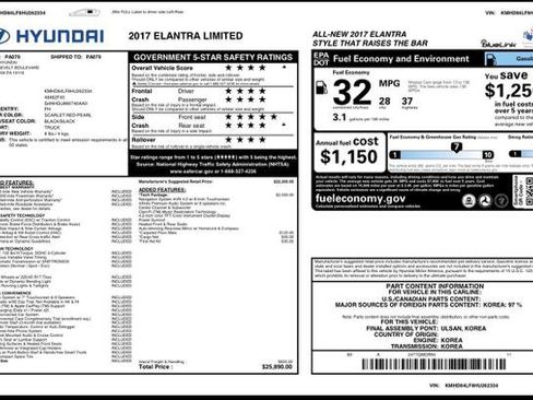 Used 2017 Hyundai Elantra Limited w/ Limited Tech Package 08 FWD image 5