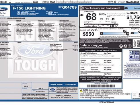 Used 2022 Ford F150 Lightning Pro AWD/4WD image 5