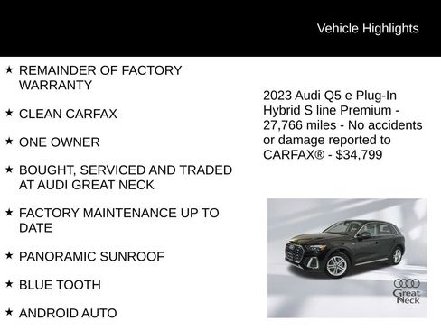 Used 2023 Audi Q5 e Premium w/ Convenience Package AWD/4WD image 9
