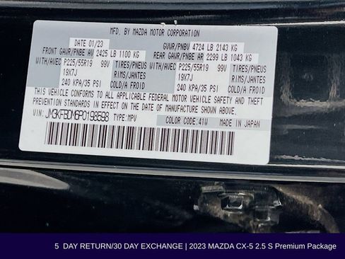 Used 2023 MAZDA CX-5 AWD 2.5 S w/ Premium Package image 38