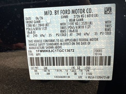 New 2026 Ford Explorer Tremor w/ Tremor Ultimate Package AWD/4WD image 73