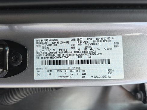Used 2022 Ford F150 Platinum w/ Equipment Group 701A High AWD/4WD image 21