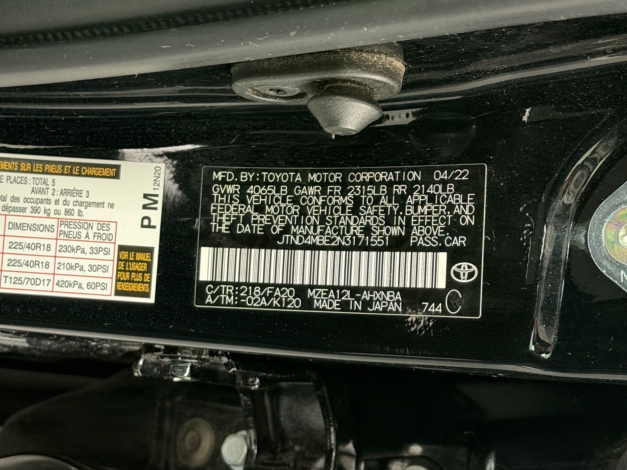 Used 2022 Toyota Corolla SE w/ Carpet Mat Package (TMS) FWD image 23