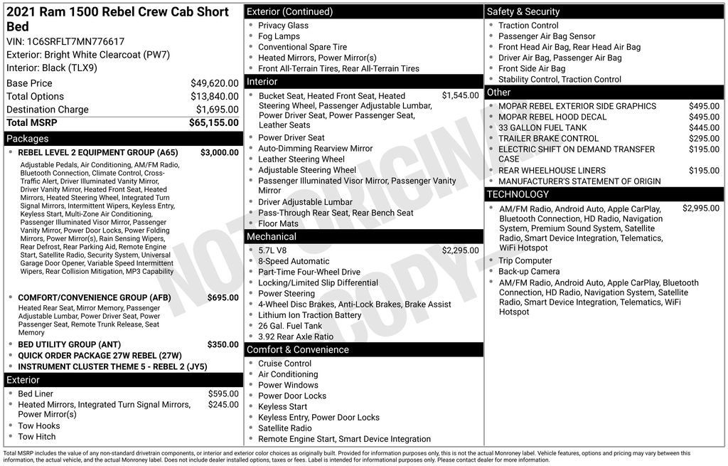 Used 2021 RAM 1500 Rebel w/ Rebel Level 2 Equipment Group AWD/4WD image 8