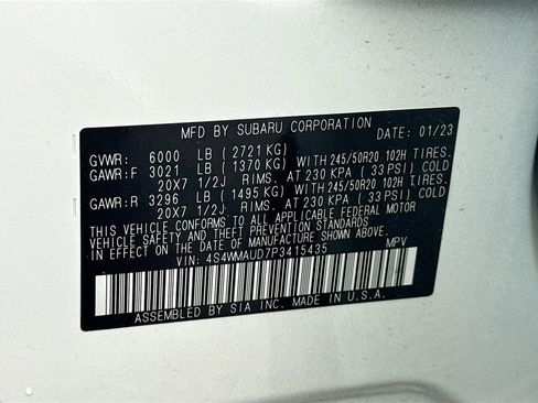 Used 2023 Subaru Ascent Limited w/ Technology Package image 47