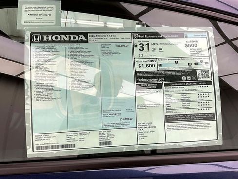Used 2026 Honda Accord SE image 19