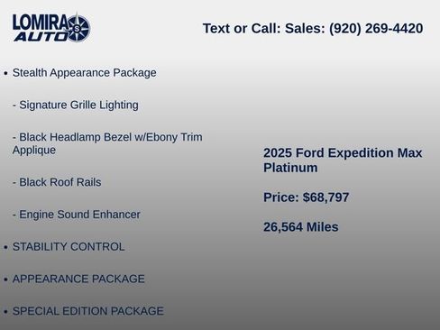 Used 2025 Ford Expedition Max Platinum w/ Stealth Appearance Package AWD/4WD image 7
