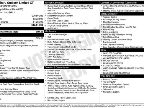 Used 2023 Subaru Outback Limited XT w/ Popular Package #2 AWD/4WD image 19