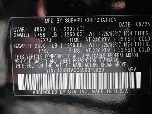 Certified 2025 Subaru Outback Premium w/ Popular Package #1A AWD/4WD image 35