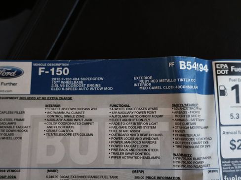 Used 2015 Ford F150 XLT w/ Equipment Group 302A Luxury AWD/4WD image 37