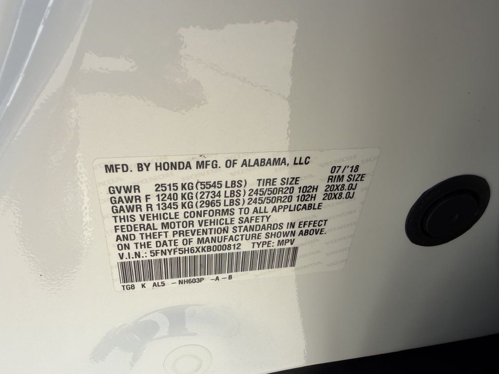 Used 2019 Honda Pilot Touring image 31