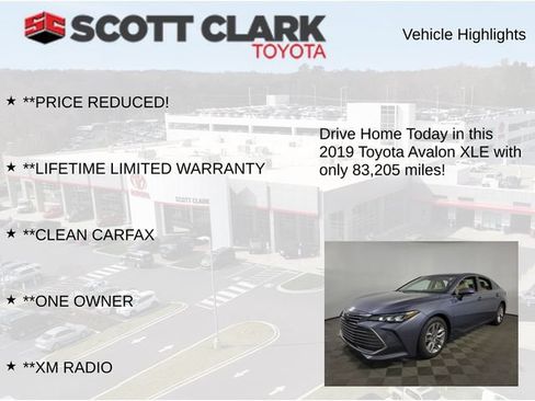 Used 2019 Toyota Avalon XLE w/ Moonroof Package FWD image 12
