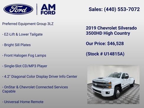 Used 2019 Chevrolet Silverado 3500 High Country w/ Duramax Plus Package AWD/4WD image 24