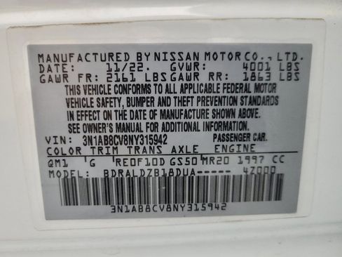 Used 2022 Nissan Sentra SV w/ Trunk Package FWD image 33