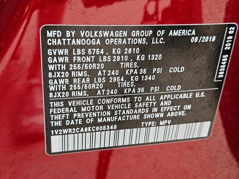 Used 2019 Volkswagen Atlas SE FWD image 25