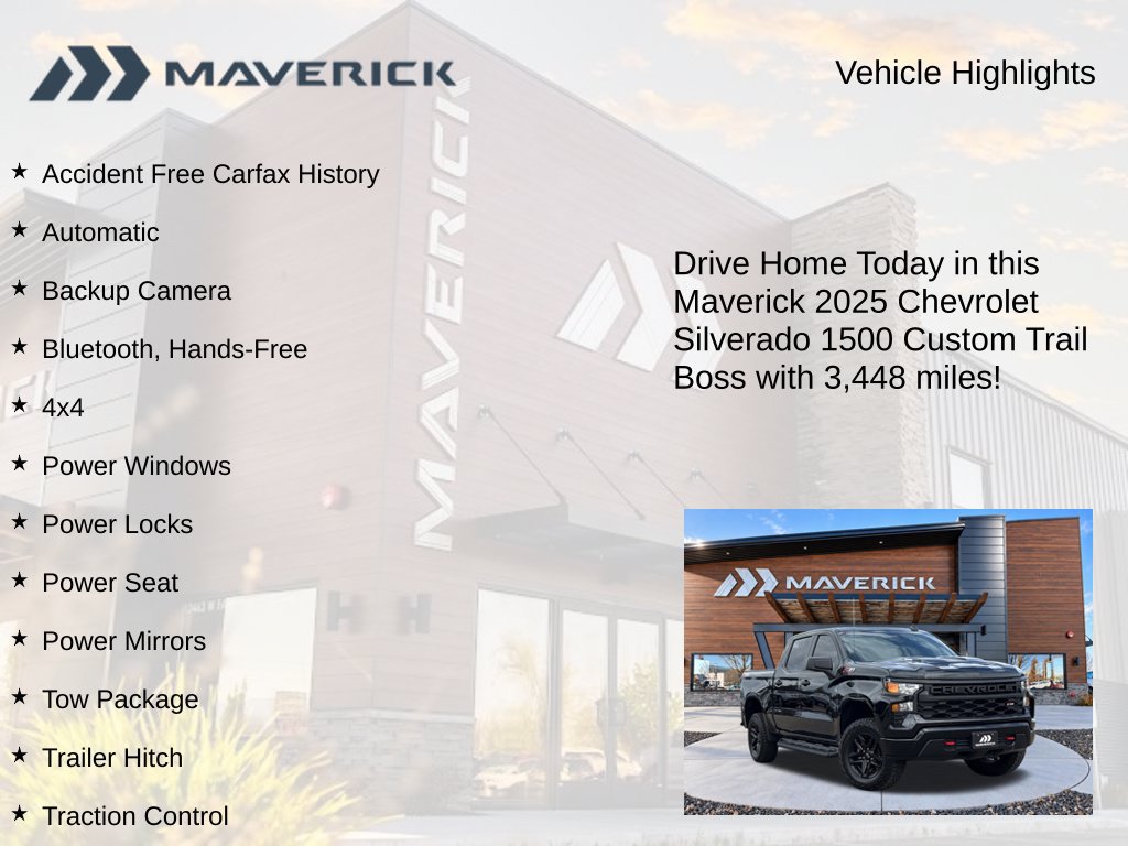 Used 2025 Chevrolet Silverado 1500 Custom Trail Boss AWD/4WD image 5