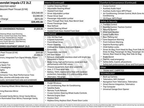 Used 2016 Chevrolet Impala LTZ w/ Enhanced Convenience Package image 2