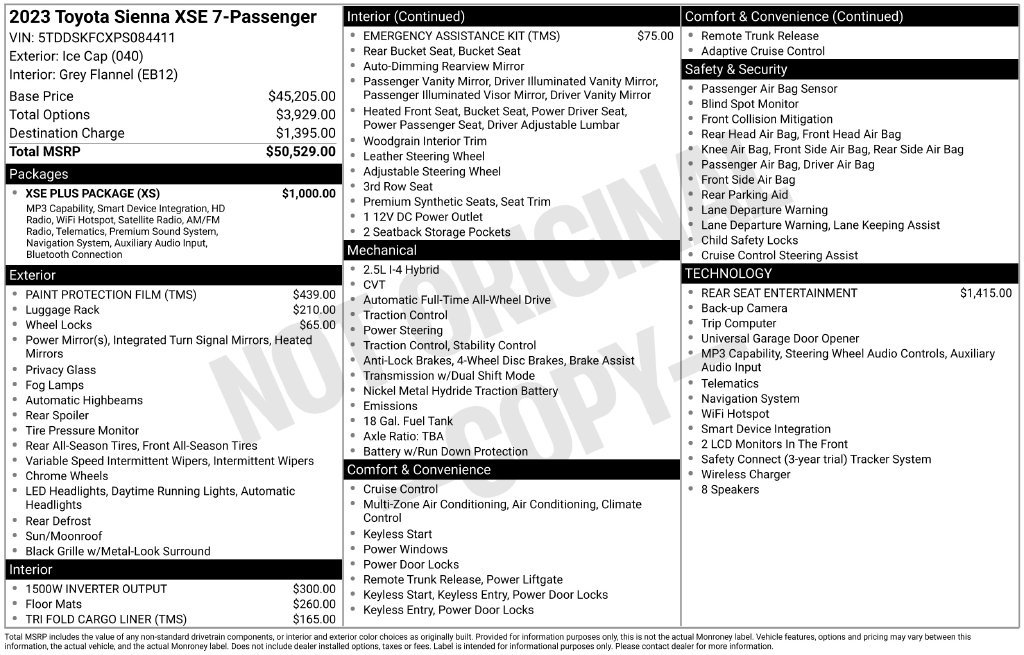 Used 2023 Toyota Sienna XSE w/ XSE Plus Package AWD/4WD image 10