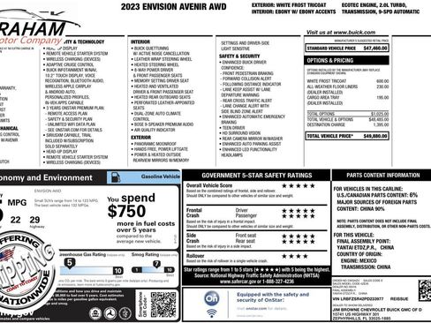 Used 2023 Buick Envision Avenir AWD/4WD image 1