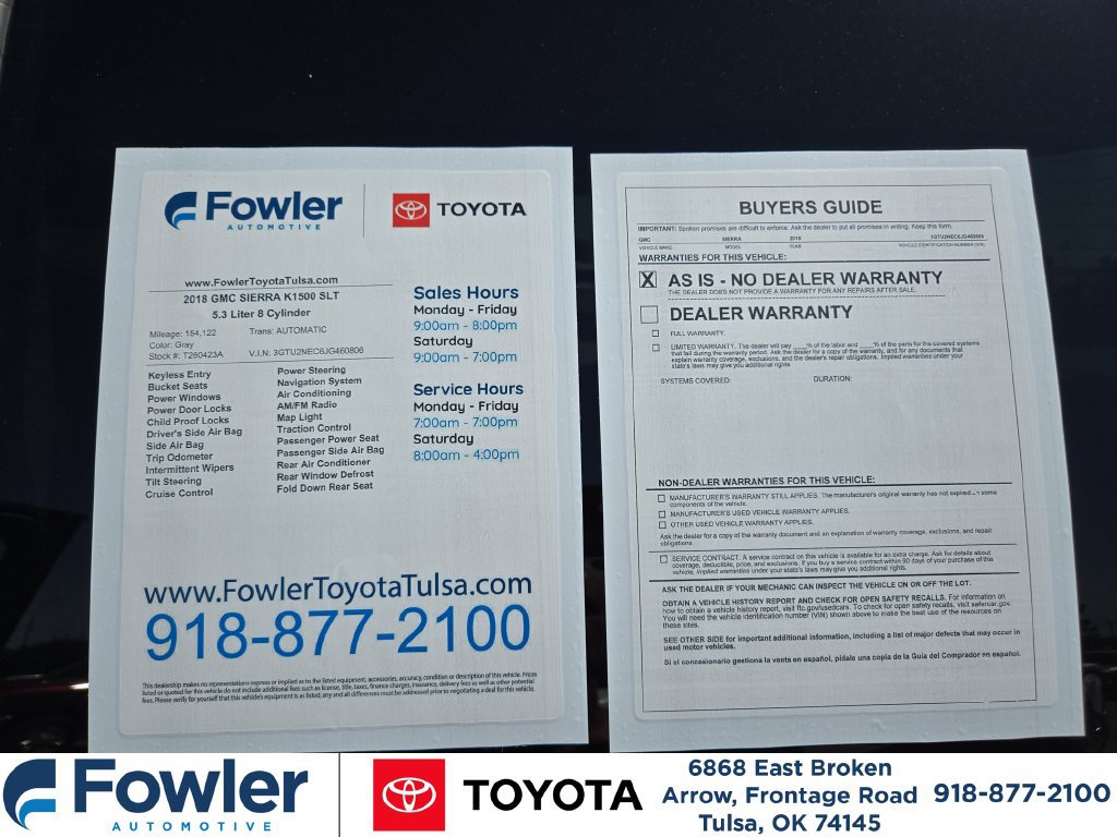Used 2018 GMC Sierra 1500 SLT w/ SLT Premium Package AWD/4WD image 27