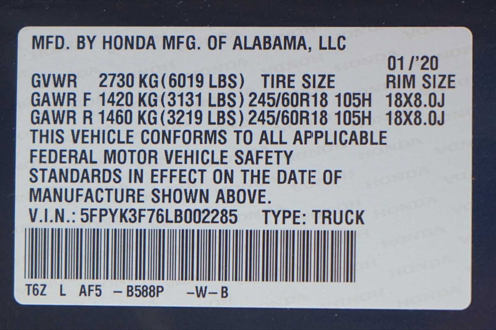 Used 2020 Honda Ridgeline RTL-E image 30