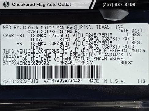 Used 2011 Toyota Tacoma 4x4 Regular Cab image 21
