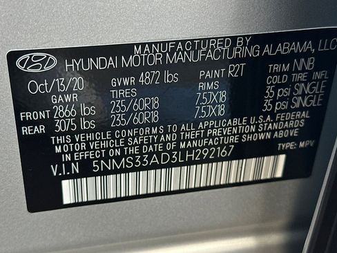 Used 2020 Hyundai Santa Fe SEL w/ Convenience + Premium Package image 41