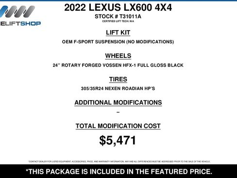 Used 2022 Lexus LX 600 F Sport w/ Accessory Package (Z1) image 2