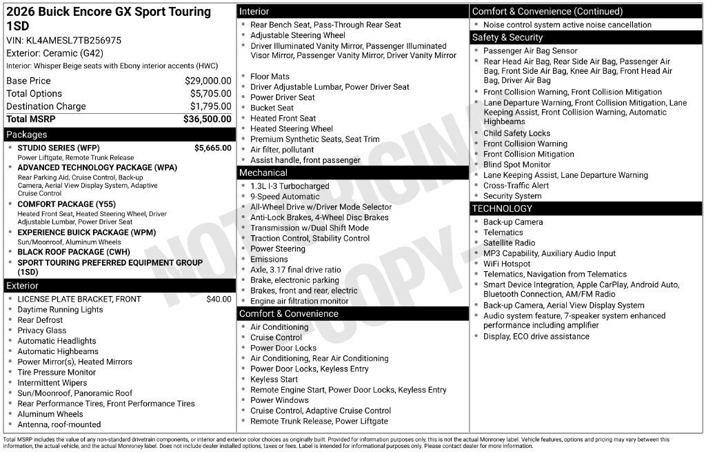 New 2026 Buick Encore GX Sport Touring w/ Studio Series AWD/4WD image 23