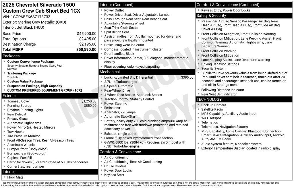 Used 2025 Chevrolet Silverado 1500 Custom RWD image 5