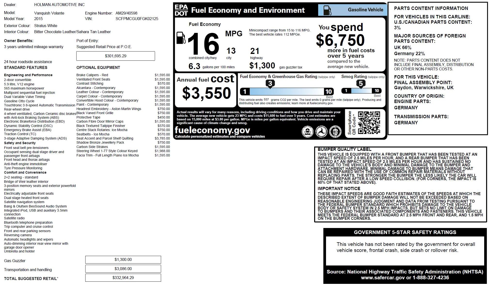 Used 2015 Aston Martin Vanquish Volante RWD image 5
