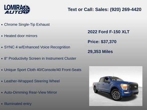 Used 2022 Ford F150 XLT w/ Equipment Group 301A Mid AWD/4WD image 39