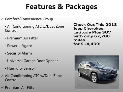 Used 2018 Jeep Cherokee Latitude Plus w/ Comfort/Convenience Group image 12