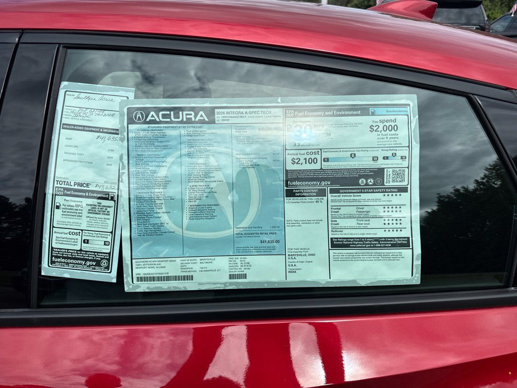 New 2026 Acura Integra A-Spec w/ Technology Package FWD image 25