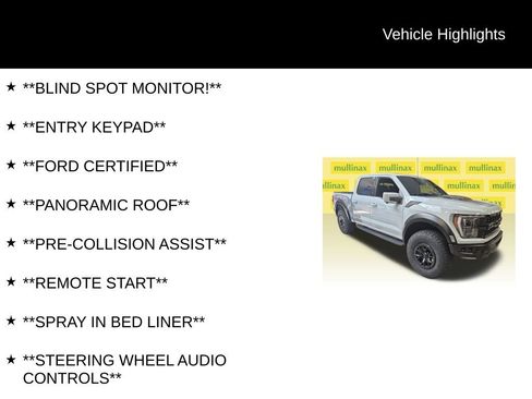 Certified 2023 Ford F150 Raptor w/ Equipment Group 802A Raptor R AWD/4WD image 9