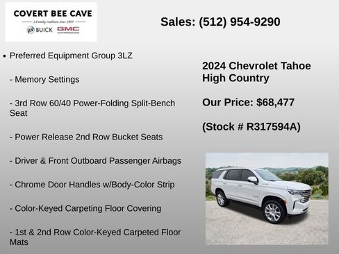 Used 2024 Chevrolet Tahoe High Country w/ Premium Package AWD/4WD image 6