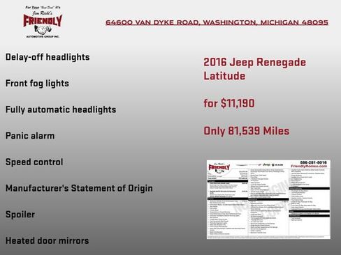 Used 2016 Jeep Renegade Latitude w/ Cold Weather Group image 8