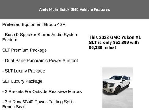 Used 2023 GMC Yukon XL SLT w/ SLT Premium Package AWD/4WD image 12