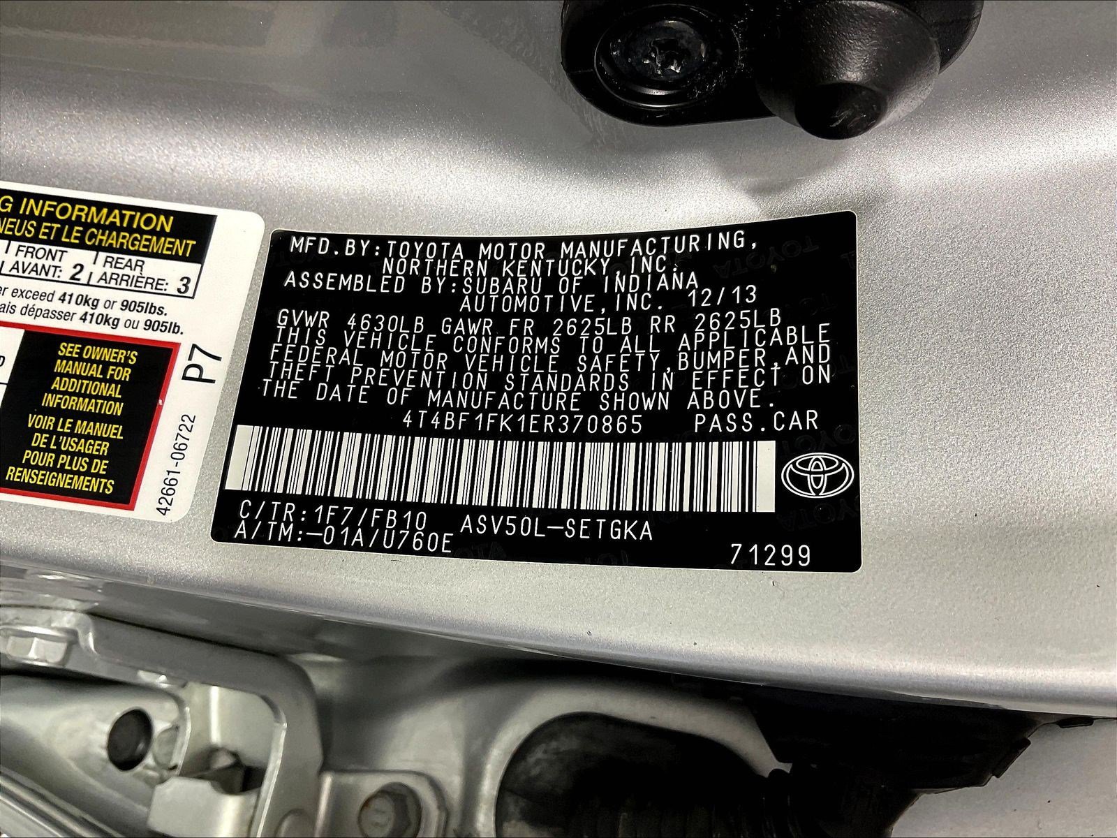 Used 2014 Toyota Camry XLE FWD image 19