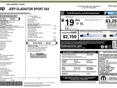 Used 2021 Jeep Gladiator Sport w/ Trailer Tow Package