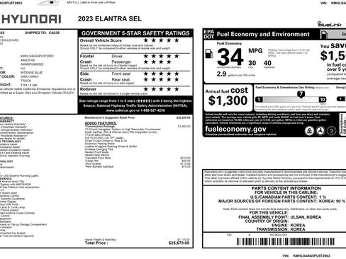 Used 2023 Hyundai Elantra SEL w/ Convenience Package FWD image 51