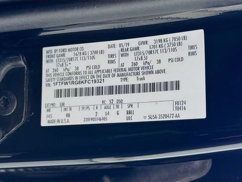 Used 2019 Ford F150 Raptor w/ Equipment Group 801A Mid AWD/4WD image 29
