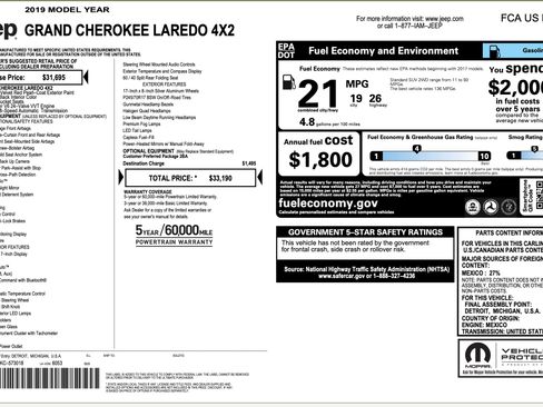 Used 2019 Jeep Grand Cherokee Laredo RWD image 4