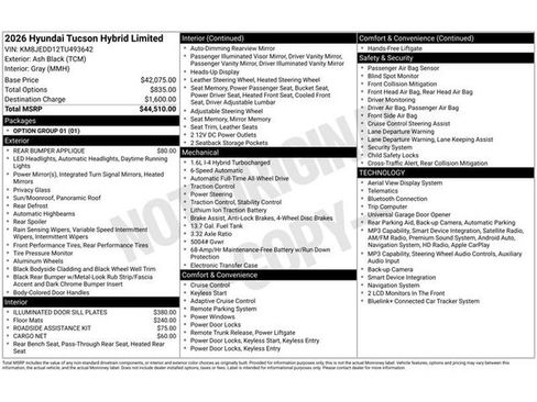 Used 2026 Hyundai Tucson Limited AWD/4WD image 1